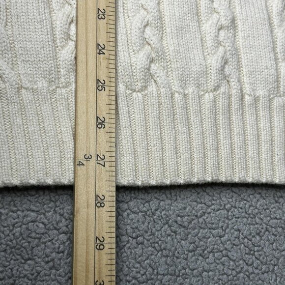 Brooks Brothers Sweater Mens Large Ivory Black Cable Knit Fair Isle Merino Wool - Picture 13 of 13